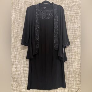 Le Bos Black Sequined Dress With Jacket NWT